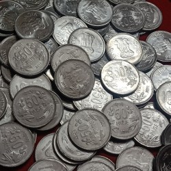 50 Paise Floral First Issue Scare Coins 2011 Year Calcutta Mint Gem Unc Condition