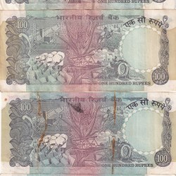Alternative view of 4 Different Governor 100 Rupees Old Issue (4 Note) Set