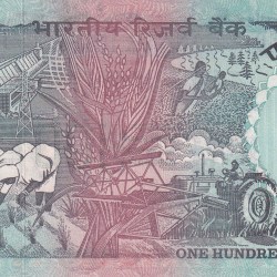 Alternative view of 100 Rupees Governor Manmohan Singh Old Issue UNC Note
