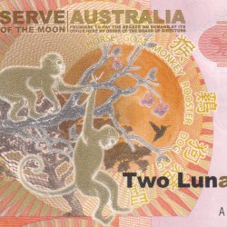 Australia 2 Lunar Dollars Rare Note