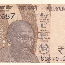 Reverse 786 Star 10 Rupees Governor Sanjay Malhotra UNC Note