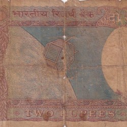 Alternative view of 786 Fancy Number 2 Rupees Low Condition Note