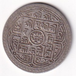 Alternative view of Nepal Silver 1 Mohar (1881-1911) Prithvi Bir Bikram Weight 5,6 Gram Rare High Grade # I-83