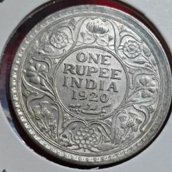ONE RUPEE 1920 BOMBAY MINT GEORGE V KING EMPEROR COIN