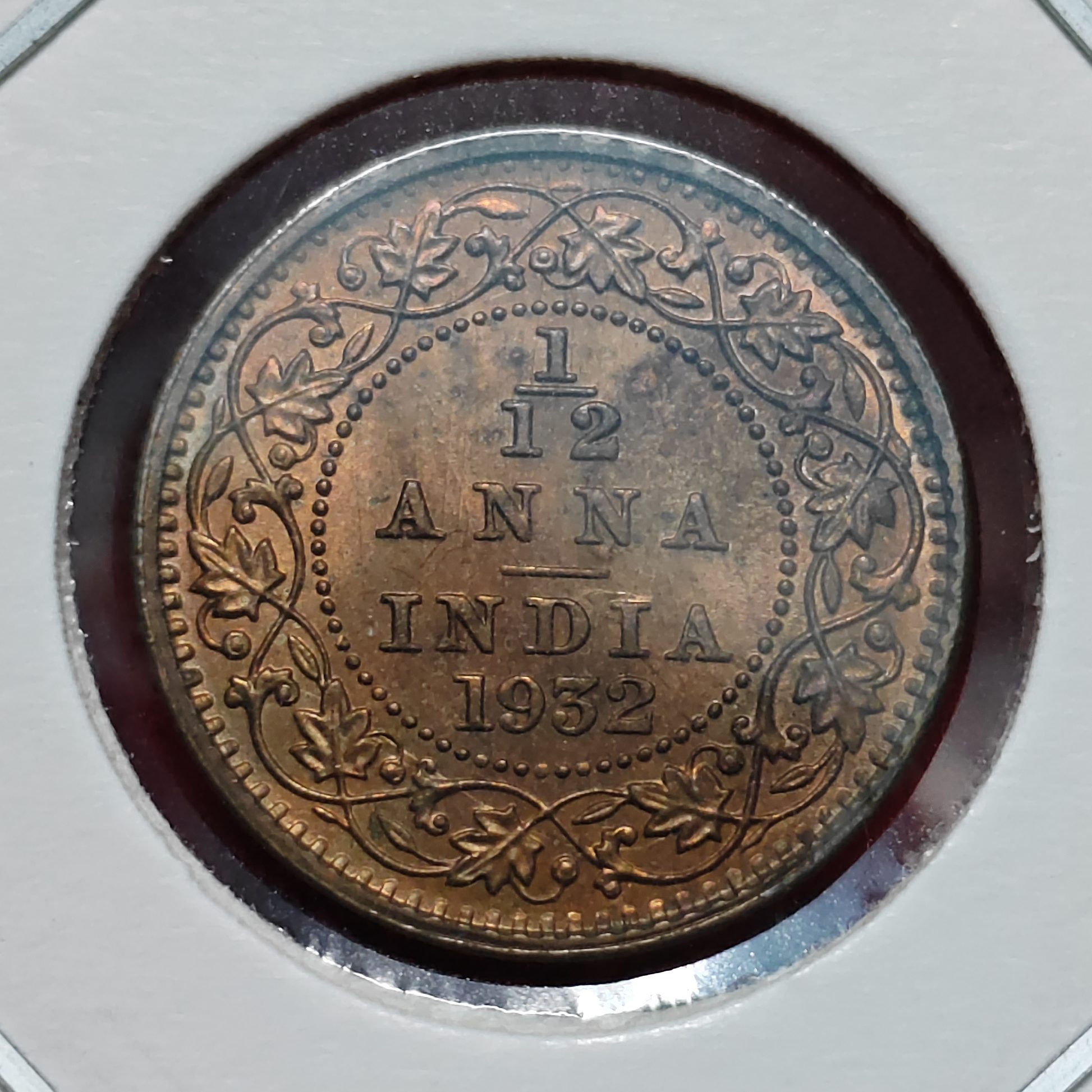 1/12 ANNA 1932 GEORGE V KING EMPEROR COIN SKU A5