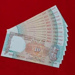 RARE 10 RUPEE NOTE STARTING 786 SHALIMAR ISSUE GEM UNC CONDITION EACH NOTE PRICE 470