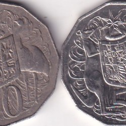 Alternative view of Australia 50 Pence Two Different Type Elizabeth II Lowest Price ( 2 Coins Set )# I-92