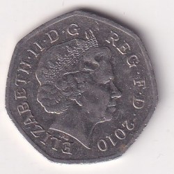 Alternative view of Australia 50 Cents 2010 - Elizabeth II 4th Portrait - Australia Day Rare Lowest Price coin # I-93