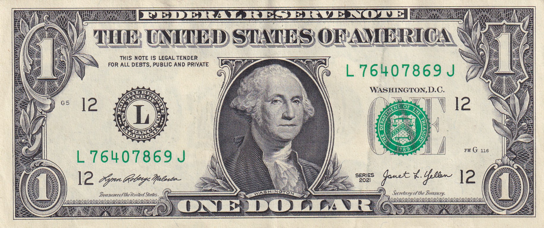 MIDDLE 786 AMERICA ONE DOLLARS NOTE # B-2