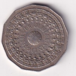 Australia 50 Cents 1977 - Elizabeth II 2nd Portrait - Silver Jubilee Rare Lowest Price coin # I-95