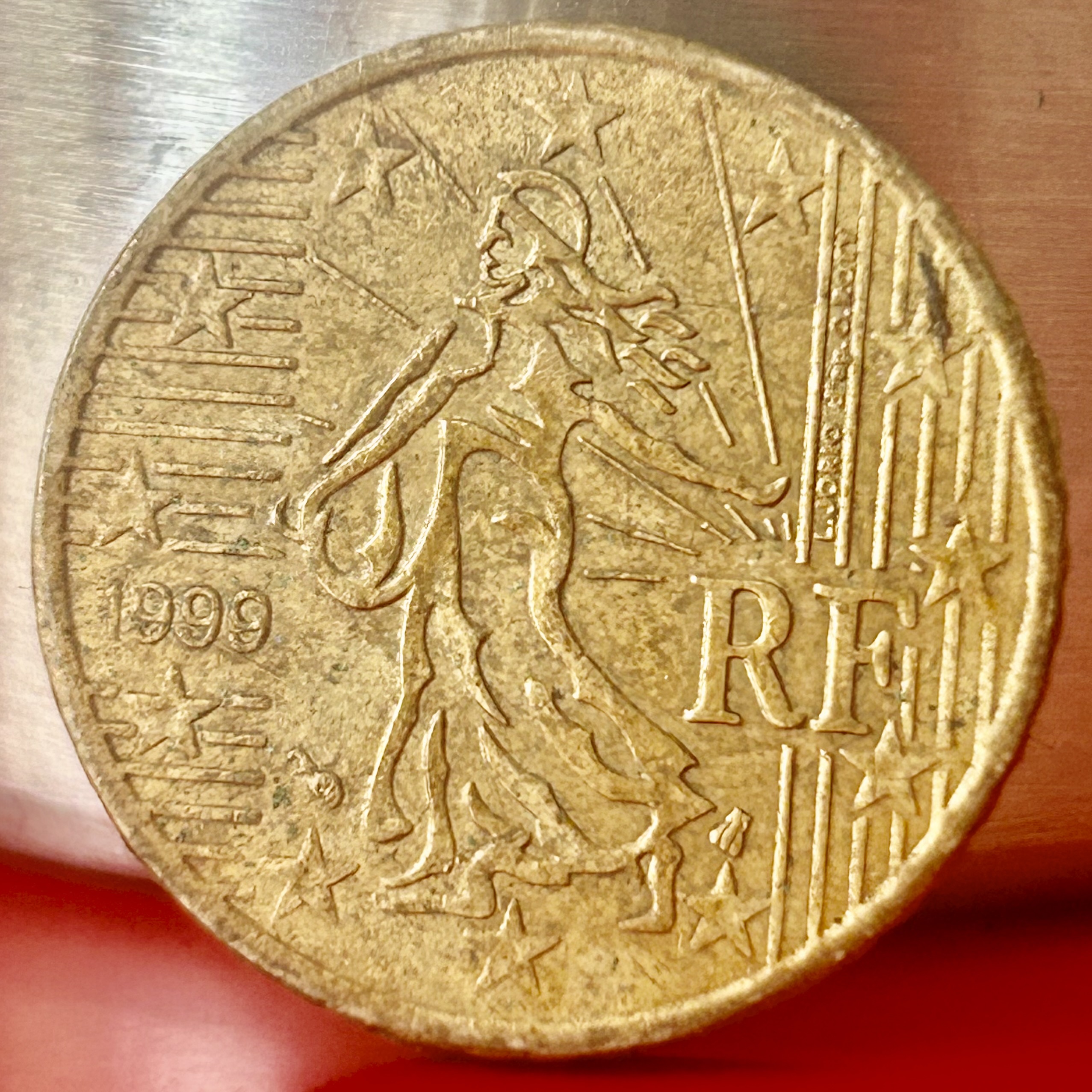 Rare France 50 EURO Cent 1999 1st Map Pierre Rodier Mint Metal Nordic gold - Image 2