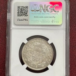 Alternative view of NGC 1840 One Rupee Divided Legend Silver AU58 Graded Coin Rare #3
