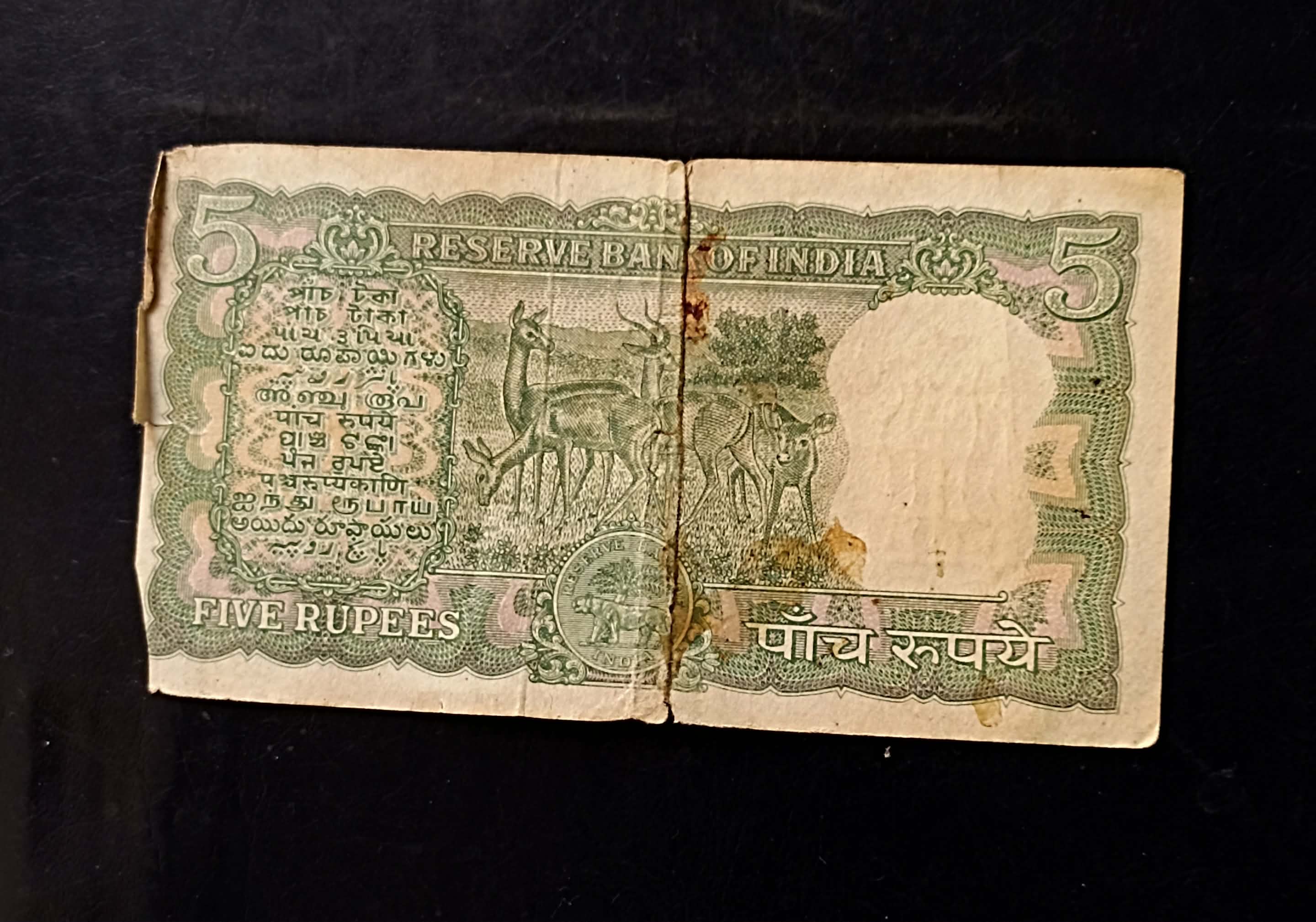 Republic India Denominaton 5 ₹ Back side of Mahatma Gandhi Same and similar note available - Image 2