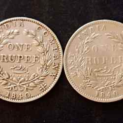 Silver British India Set of two pieces of 2 different portrait King and emperor George v King and emperor Edward VII Denominaton 1₹ Full silver Same and similar set are available