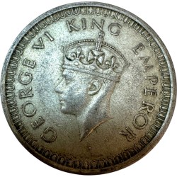 Alternative view of Re 1 British India King George VI Rupee Silver Year 1942 Unique and Rare