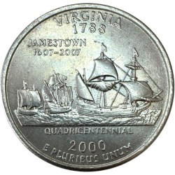 One Quarter Dollar United Sates of America State Virginia Issue Very Unique and Rare