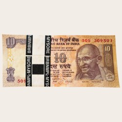 Rs 10 Subharao Inset Plain 2009 Issue Serial Bundle Unique and Rare