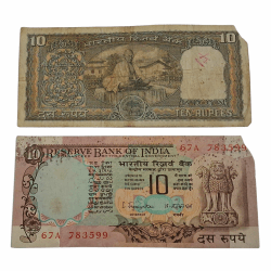 10 Rupees GANDHI SITTING & PEACOCK 🦚 Issue L.K JHA & S. JAGANNATHAN Set 2 Notes **SCARE** Used Conditions.