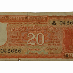 20 Rupees Old PARLIAMENT Issue Sign S.JAGANNATHAN **SCARE** Collectable Grade.