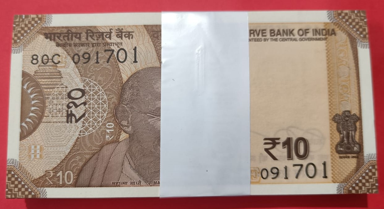 10 Rs India Banknote Serial Bundle Gem Unc Unique And Rare ending 786