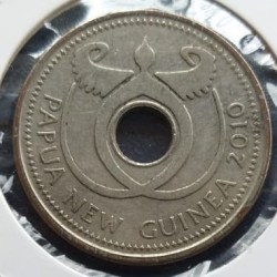 Alternative view of Papua New Guinea, 1 Kina, 2010, Salt Water Crocodiles, KM #6b, Circulated Condition.