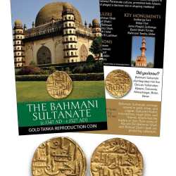 THE BAHMANI SULTANATE – GOLD TANKA Reproduction Coin WITH BEAUTIFUL FOLDER COIN