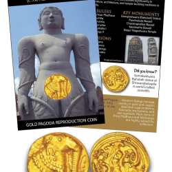 THE WESTERN GANGAS – GOLD PAGODA Reproduction Coin WITH BEAUTIFUL FOLDER COIN