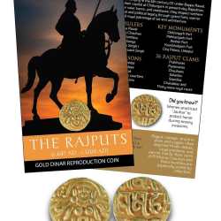 THE RAJPUTS – GOLD DINAR Reproduction Coin WITH BEAUTIFUL FOLDER COIN