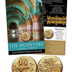 THE WODEYARS – GOLD PAGODA Reproduction Coin WITH BEAUTIFUL FOLDER COIN