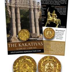 KAKATIYA – MINIATURE GADYANA Reproduction Coin WITH BEAUTIFUL FOLDER COIN