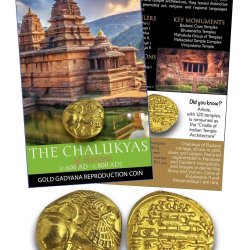 🟡 THE CHALUKYAS – GOLD GADYANA REPRODUCTION COIN WITH BEAUTIFUL FOLDER PACKAGING