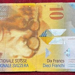 SWITZERLAND 10 FRANCS 8th SERIES BANK NOTE #B-2