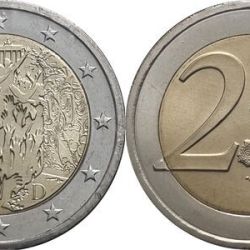 Germany, 2019, 2 Euro, 30 years of the fall of the Berlin Wall, KM # 429, Bimetal, UNC CONDITION.
