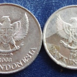 Alternative view of Indonesia, 2 coin set, Condition as per image.