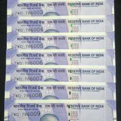 786001 - 786009 ( 9 PCS SET) 100 RUPEES GEM UNC RARE ( 9 NOTE SET)