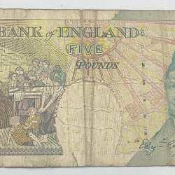 Alternative view of ENGLAND 5 POUNDS ELIZABETH BANK NOTE AS PER IMAGE