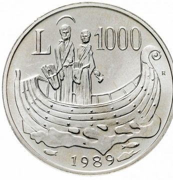 1989 Italy SAN MARINO complete set 10 COINS UNC with silver in official folder silver coin weight Silver (.835) Weight 14.6 g - Image 5