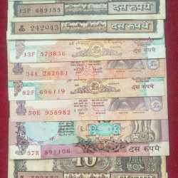 11 DIFFERENT GOVERNOR 10 RUPEES (11 PCS) NOTE SET