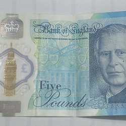 England 5 Pounds - Charles III (Sir Winston Churchill) Polymer Note #B-2