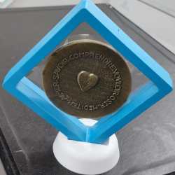 Alternative view of France Medal - Mahatma Gandhi 1948 Medallion Big Size Weight 122 Gram With Beautiful Box And Stand