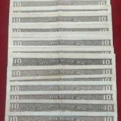 Alternative view of 50 Pcs Lott 10 Rupees Governor S. Jagannath Rare UNC U Fold Note