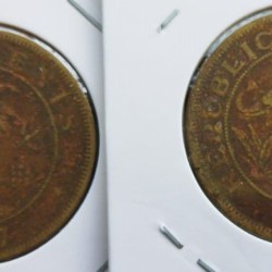 Liberia, 2 Cents, 1937, KM #12, Circulated Condition.