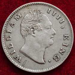 Alternative view of 1835 WILLIAM HALF RUPEES EAST INDIA COMPANY EXTREMELY RARE SILVER HIGH GRADED COIN # 62