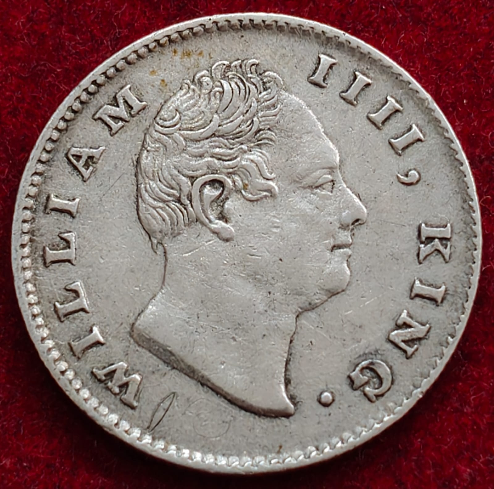 1835 WILLIAM HALF RUPEES EAST INDIA COMPANY EXTREMELY RARE SILVER HIGH GRADED COIN # 62 - Image 2