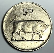 Ireland, 5 Pence, 1976, KM# 22, Circulated Condition.