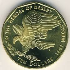 Marshall Islands, 1991, 10 Dollars, Military Heroes Series - To the Heroes of Desert Storm, KM 41, UNC Condition.