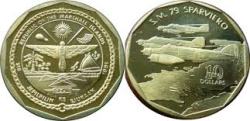 Marshall Islands, 1991, 10 Dollars, WWII Fighter Planes Series - S.M. 79 Sparviero, KM #140, UNC Condition.