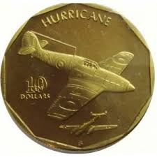 Marshall Islands, 1991, 10 Dollars, Aircraft of WWII - Hawker Hurricane, KM #69, UNC Condition.