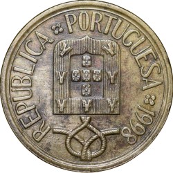 Nickel-Brass 5 Escudos of Portuguese (AD 1998) with A stained glass window
