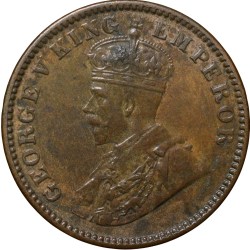 Bronze 1/4 Anna of George V (AD1934) of Calcutta Mint